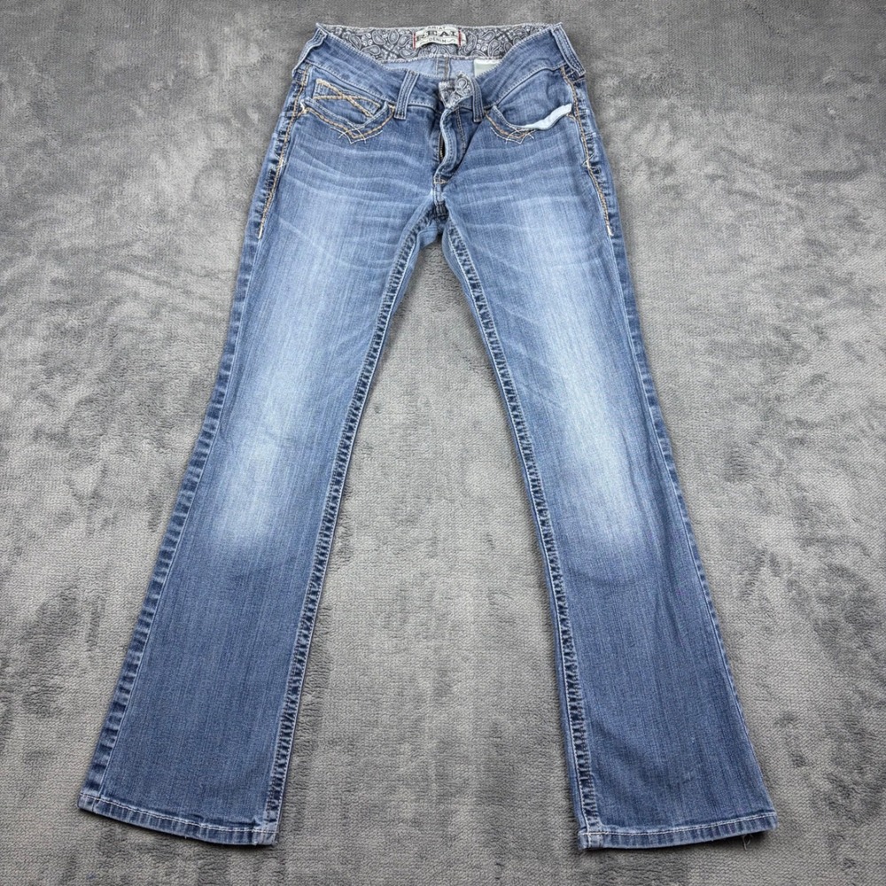 Ariat REAL Denim Womens 29S Medium Wash Bootcut Western Jeans Stretch Paisley